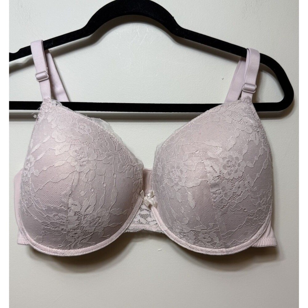 Laura Ashley Women's 42D Comfort Padded Underwire Lace Bra Pink NEW